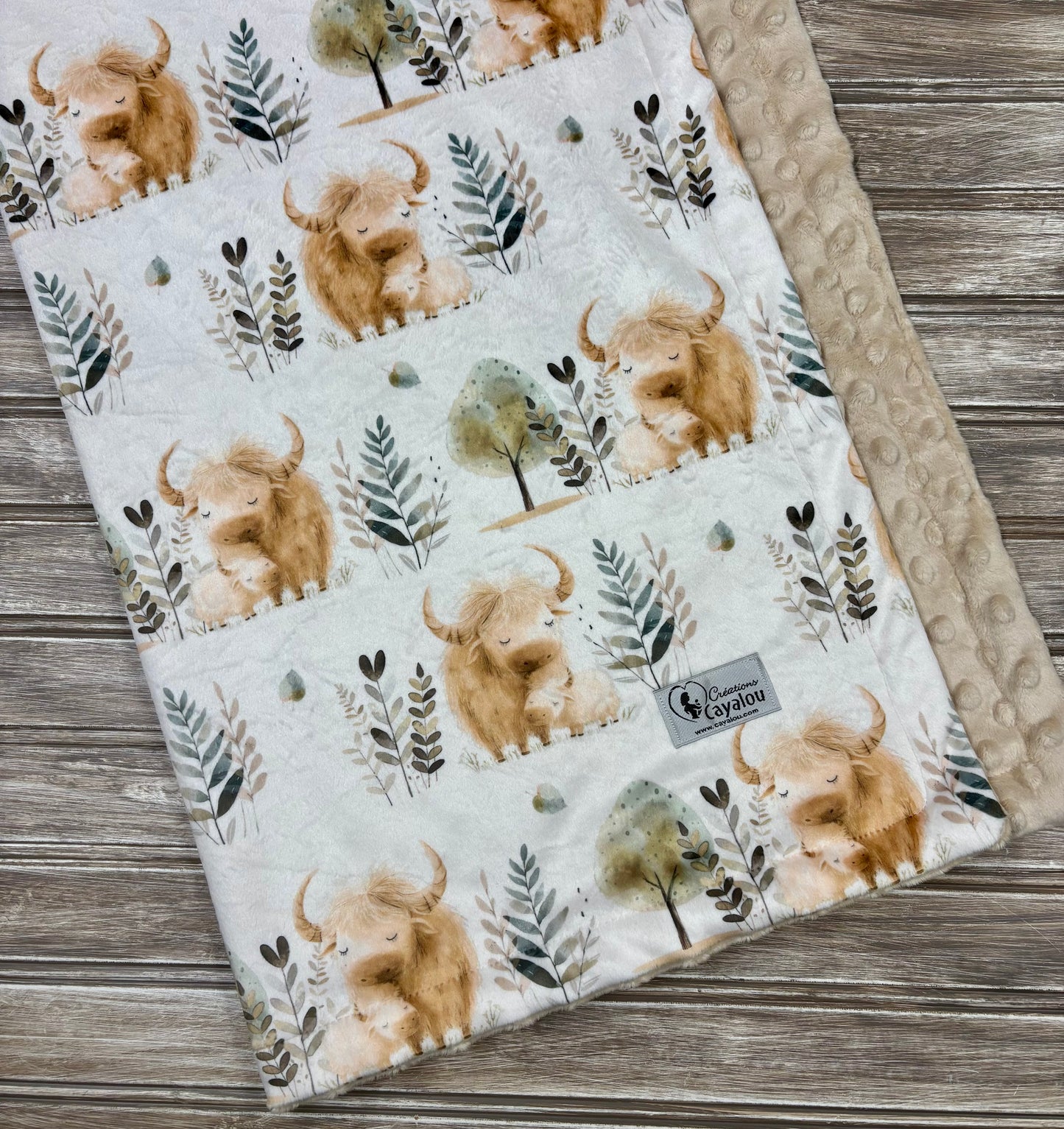 Doudou Minky Standard Vache Highland