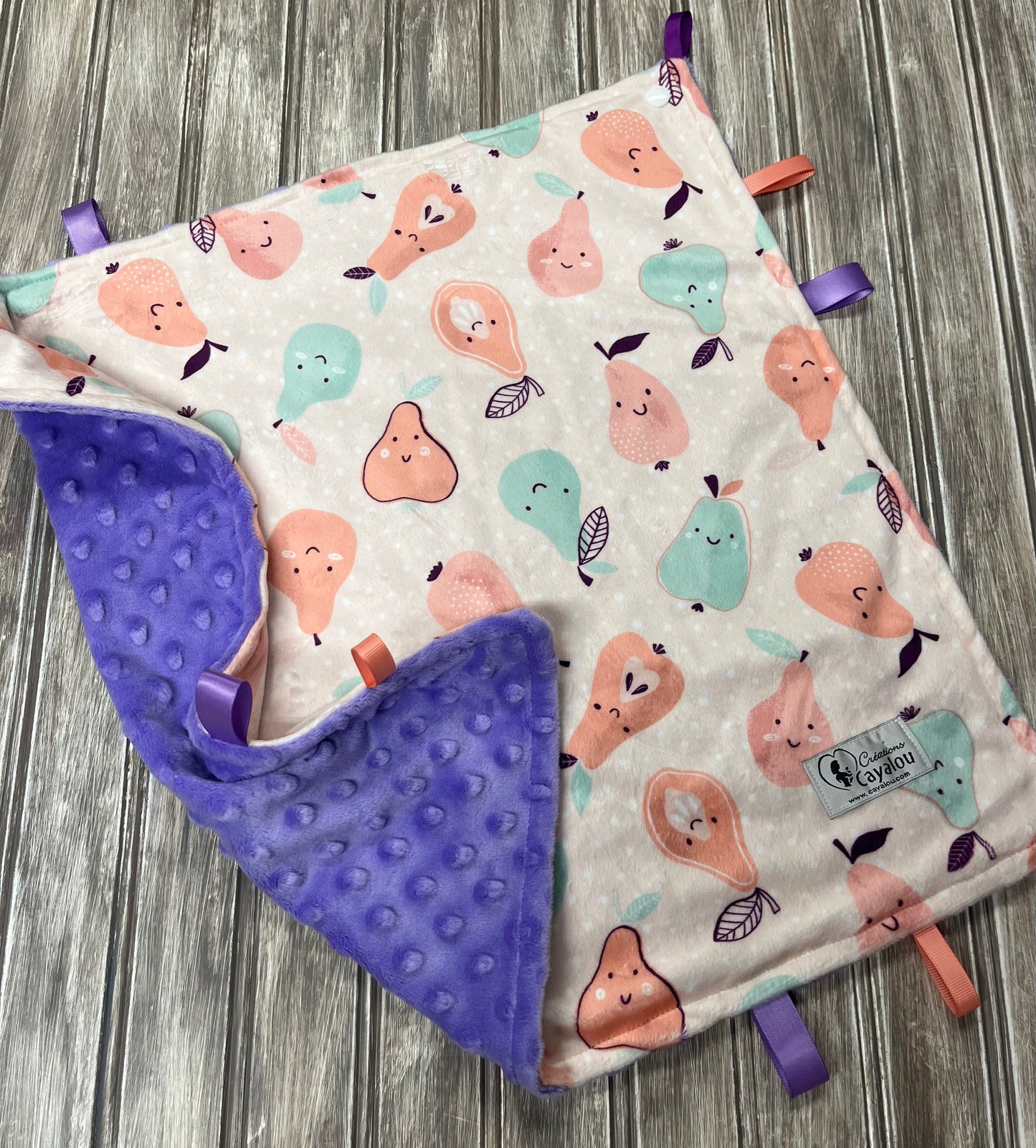 Mini Doudou Étiquettes Minky avec Attache snap