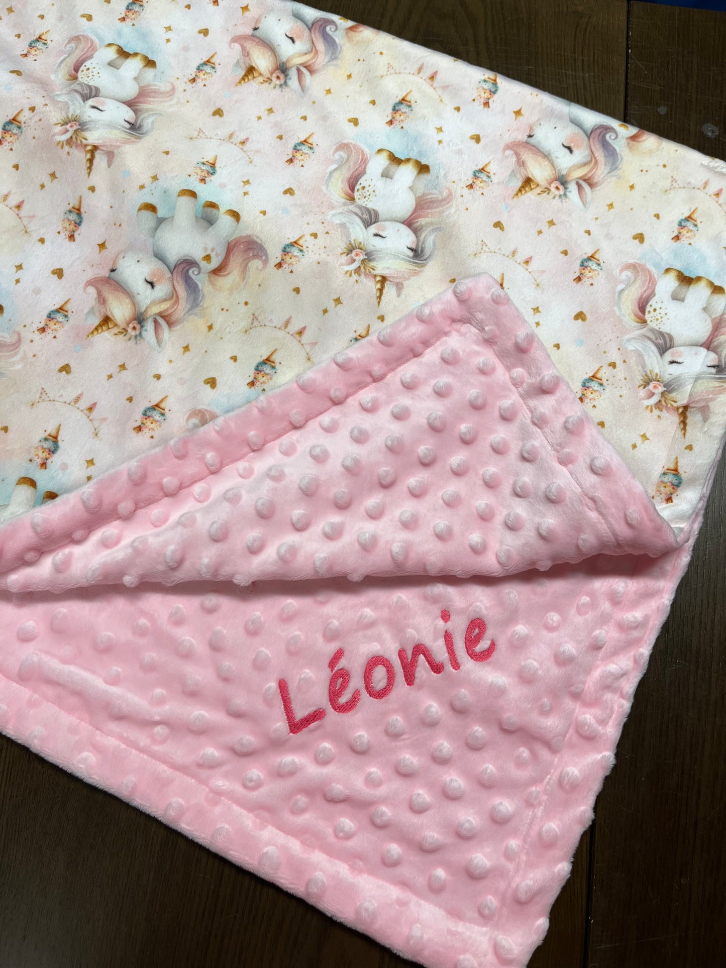 Commande personnalisé sur mesure Pour Doudou Couverture Minky OU Sortie Serviette de bain ratine de bambou
