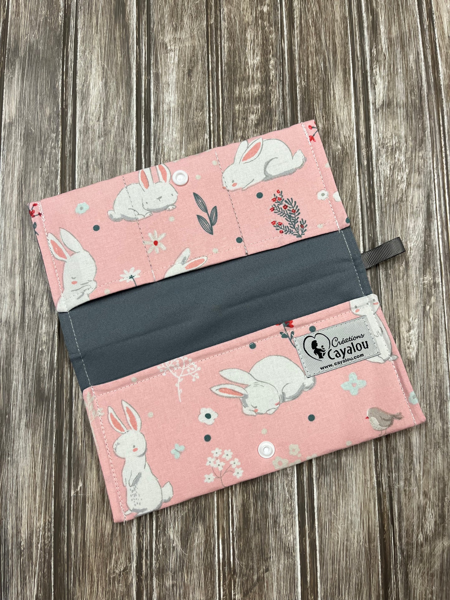 Étui Protège-Carnet de Santé et Cartes Lapin Rose