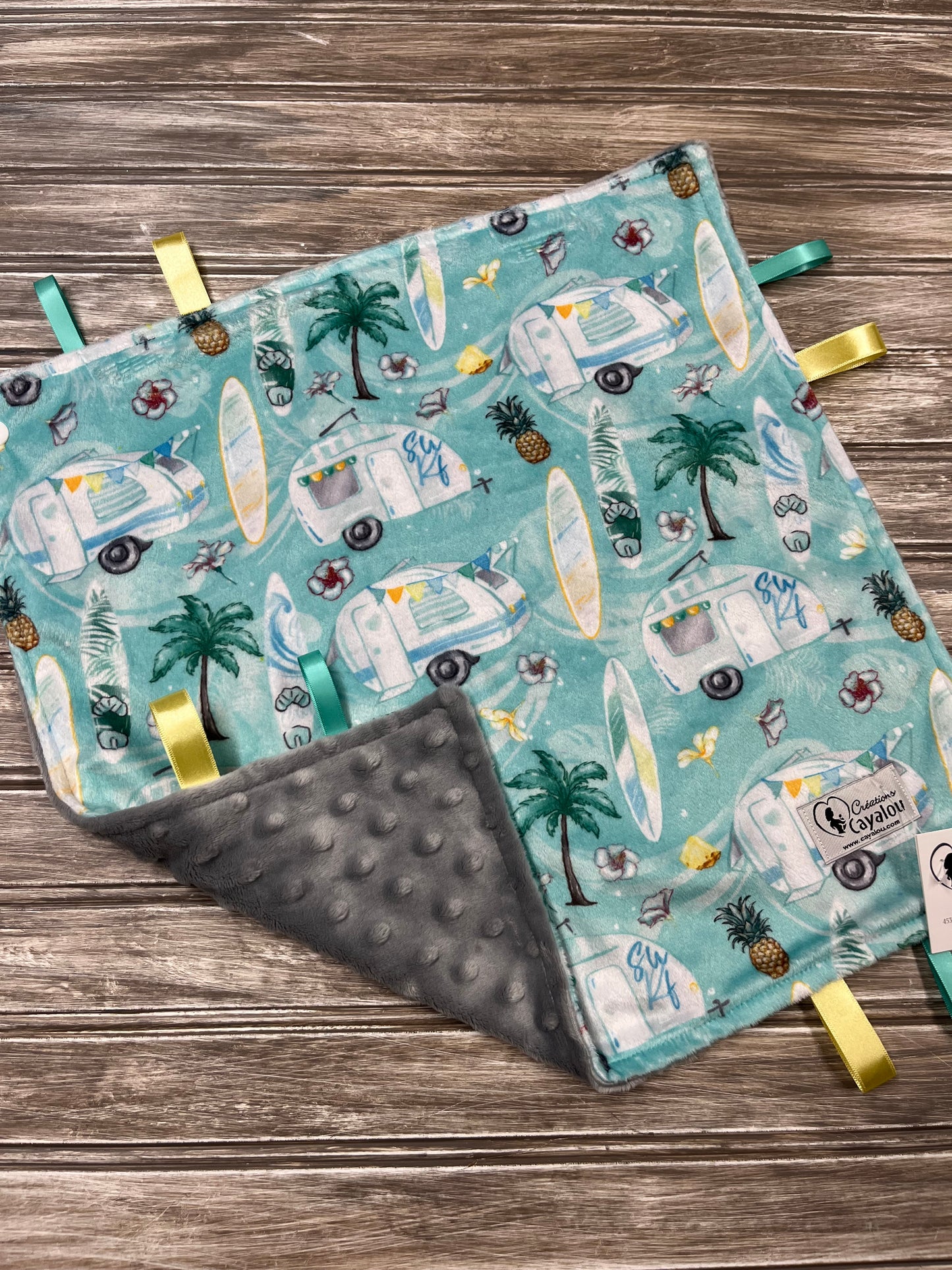 Mini Doudou Étiquettes Minky avec Attache snap