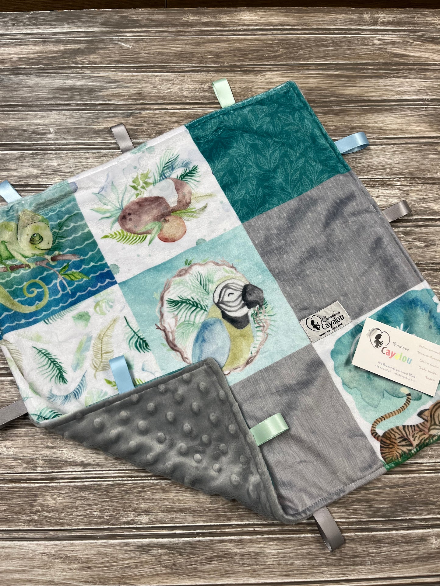 Mini Doudou Étiquettes Minky avec Attache snap